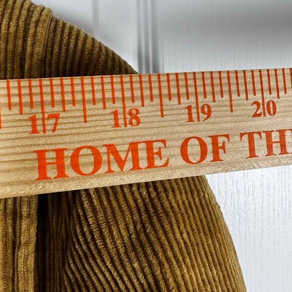 VTG Corduroy Jacket Coat 60s 70s Belted Quilted Pockets Men’s M Tan Retro Chore - Picture 11 of 14